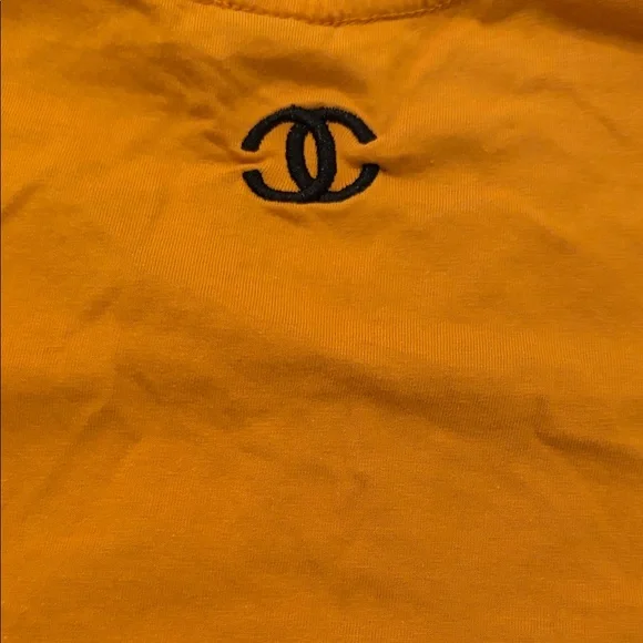 Vintage! Chanel Bold Orange Short Sleeve Tee!! - Picture 6 of 7